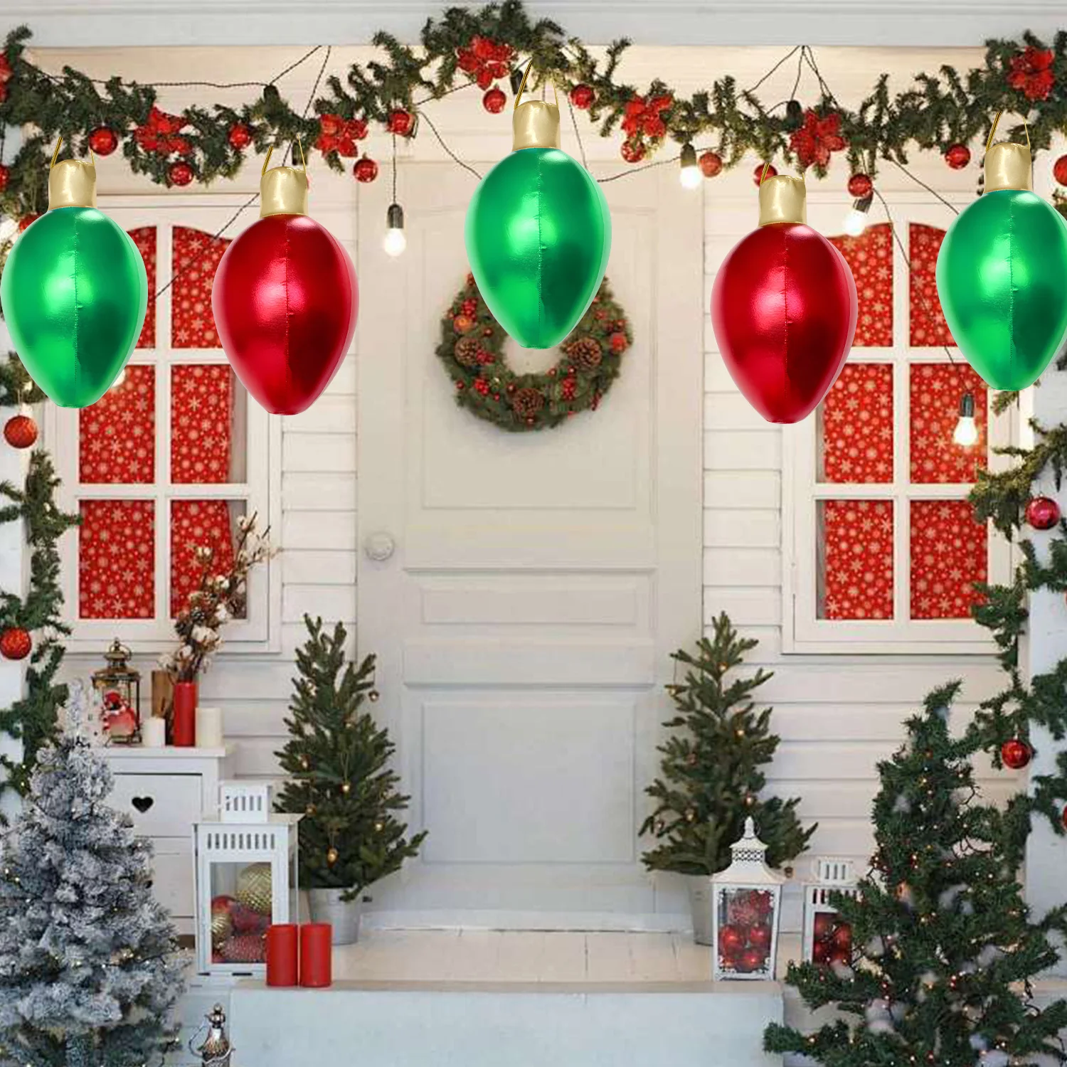 Weihnachten aufblasbare dekorierte Kugel aus PVC, kein Licht, Ornament, hängender Anhänger für Veranda, Weihnachtsbaum, Terrasse, Dekorationen 2026