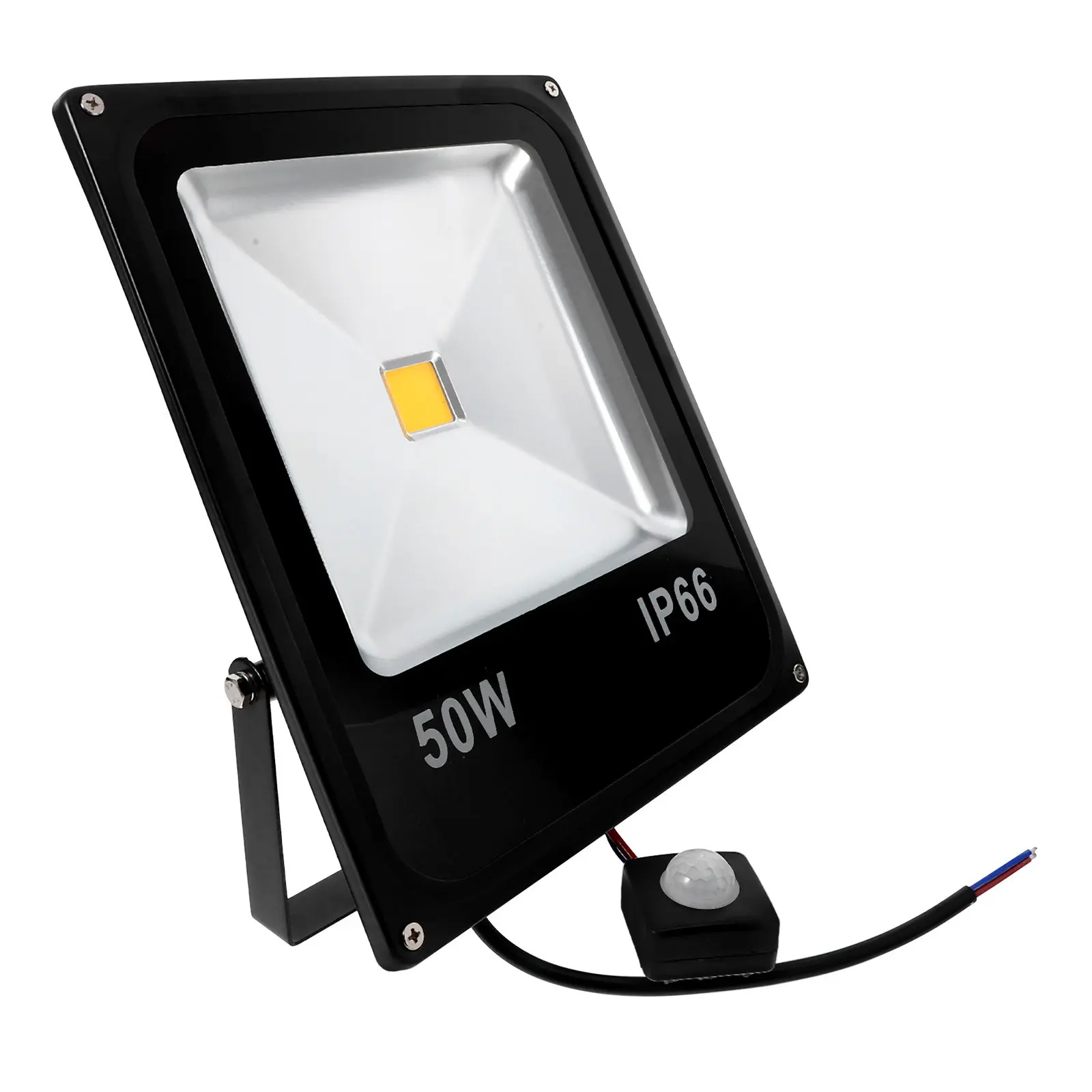 

Светодиодный прожектор с датчиком движения, водонепроницаемый, уличный, сверхъяркий, теплый белый свет, для сада, парковки, наружного освещения