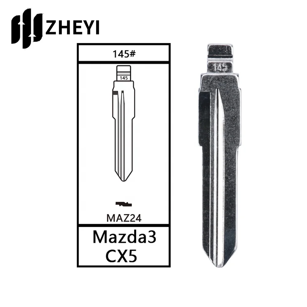 Maz24 145 # universal sem cortes remotos flip lâmina chave para mazda3 cx5 maz24 145 # em branco chave lâmina sem cortes para carro chave de