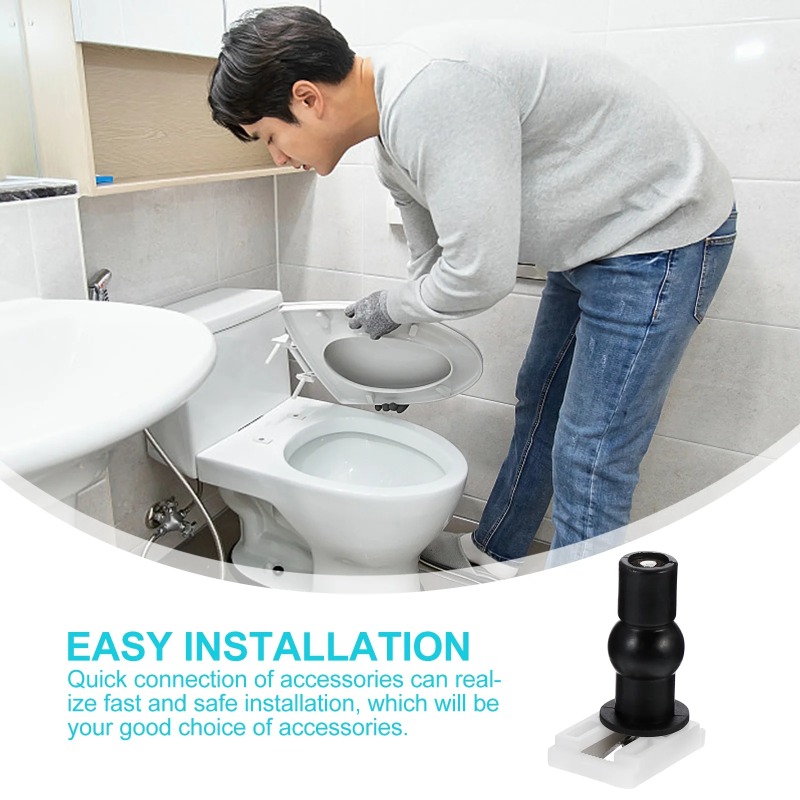 

4Pcs Toilet Cover Hinge Strong Zinc Alloy Build Secure Fast Setup Lid Fitting for Various Toilet Styles Easy Mount Bathroom