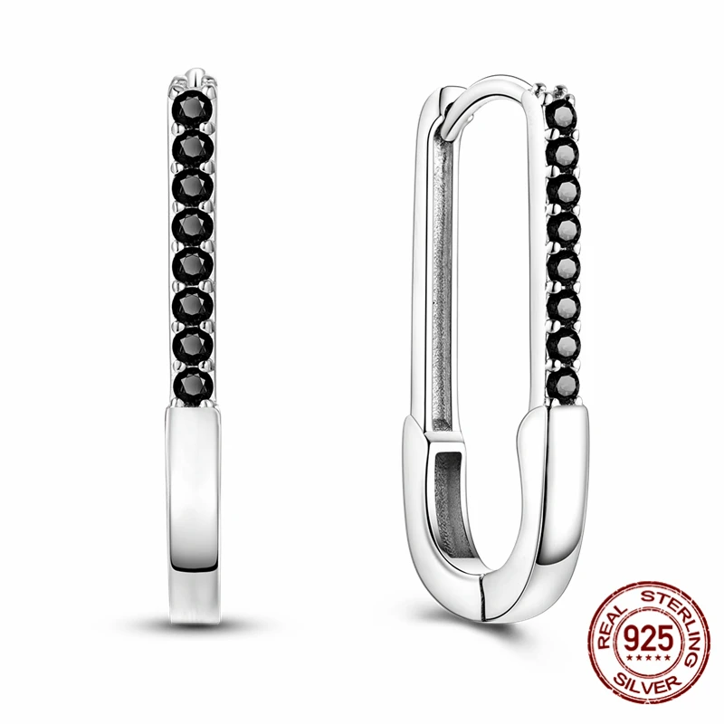 

2026 Hot Selling 925 Sterling Silver Paperclip Zircon Earrings Suitable For Girls' Charming Jewelry Gifts