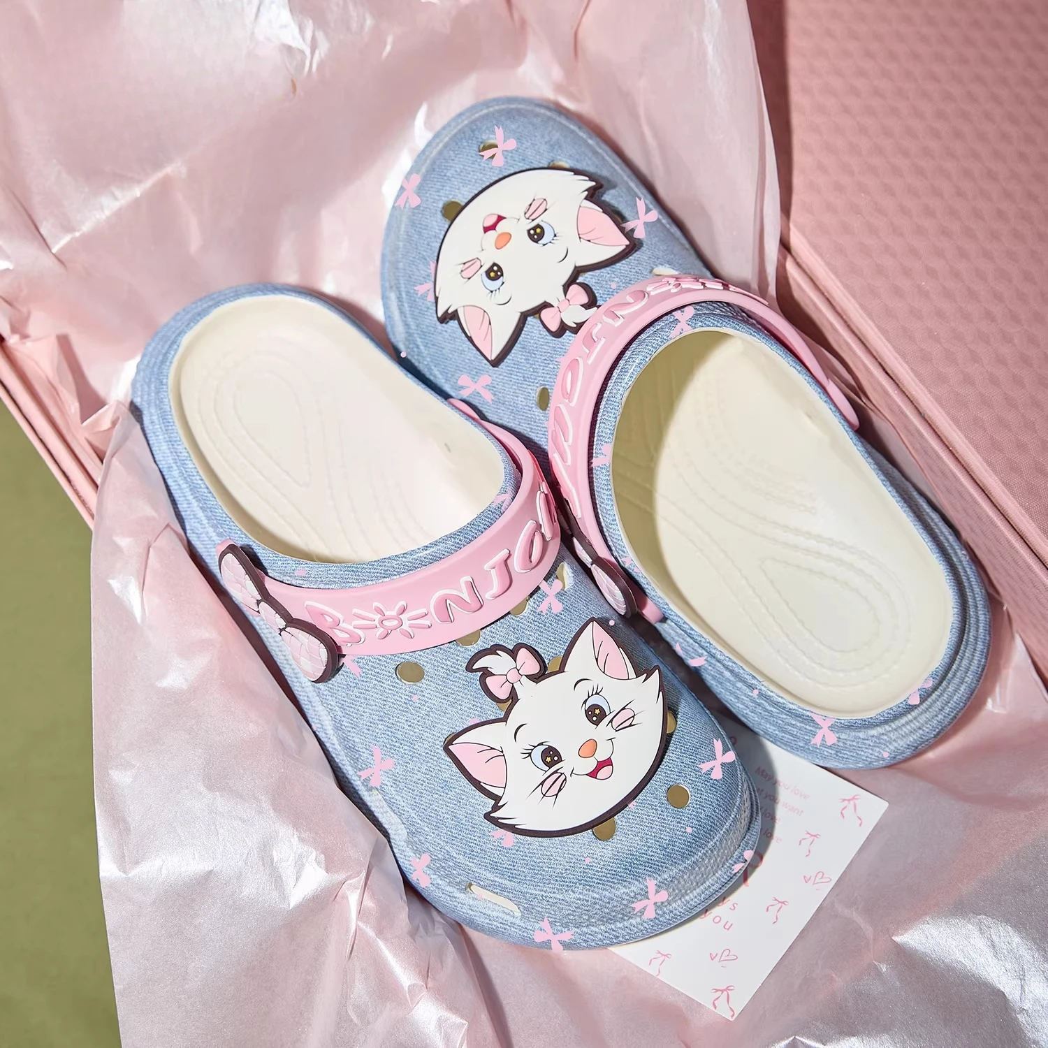 Pantuflas de Mujer Disney Marie Cat 2026, Sandalias con Lazo Esponjoso para Mujeres y Niñas, Pantuflas Suaves y Lindas
