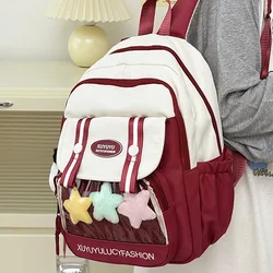 Richme-Sacs à dos Patchwork Harajuku pour femmes, sacs à dos décontractés pour étudiants, sous-culture féminine, grande capacité, sacs de transport, tendance