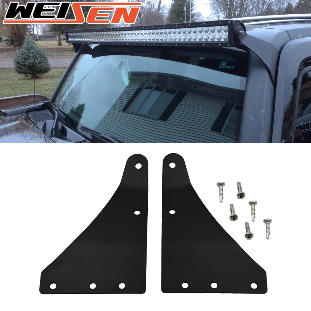 Car Upper Windshield 52 Inch Straight or Curved Roof LED Light Bar Mount Brackets for 2006-2010 Hummer H3 Accessories