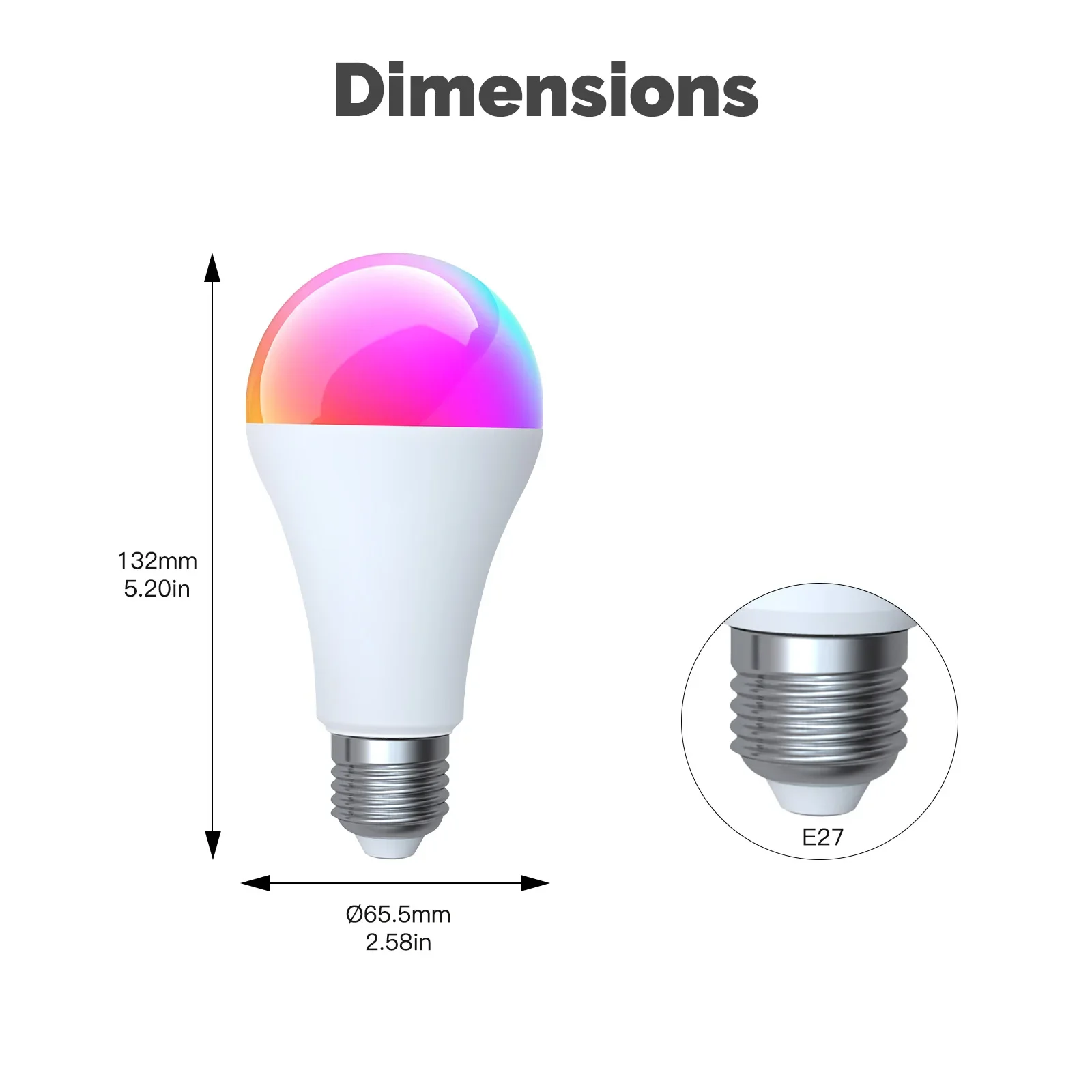 MOES Tuya MATTER WIFI لمبة LED ذكية قابلة للتعتيم 14 وات RGB C+W E27 لون متغير 2700K-6500K التحكم في التطبيقات الذكية مع Alexa Google