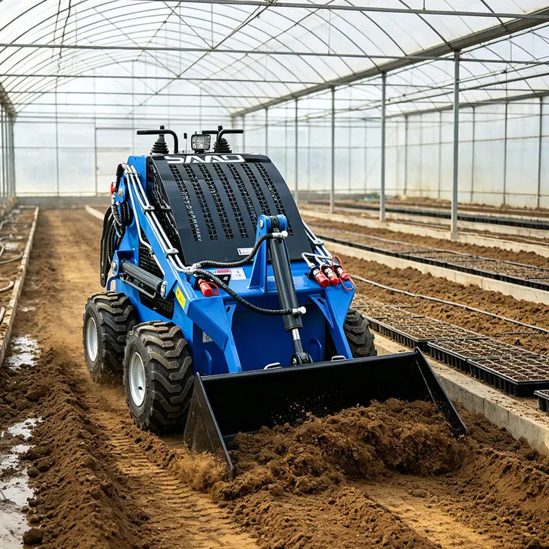 Mini Compact Skid Steer Loader Front Loader Diesel Track Drive CE Certified with Grapple Attachment High Efficiency for Farm Use