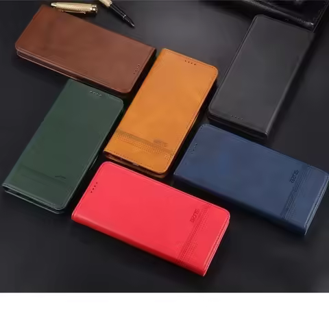Leather Wallet Card Case For Samsung Galaxy S24 S23 S22 S21 S20 FE Ultra Plus Magnetic Flip Case Shockproof Card Holder Wallet