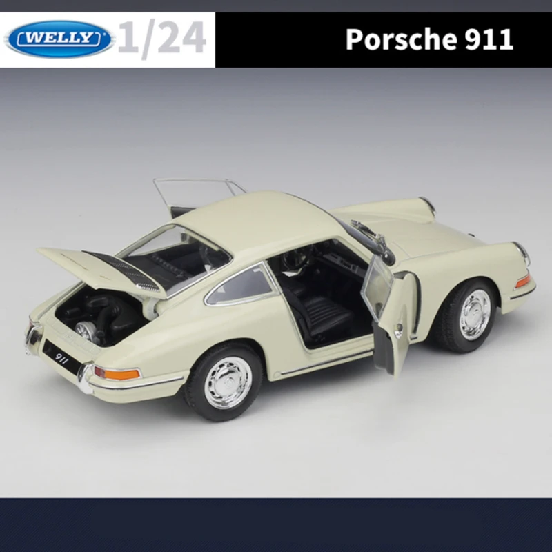 WELLY 1:24 1964 Porsche 911 Legierung klassisches Sportwagenmodell Druckguss Metallspielzeugfahrzeuge Automodell Simulation Sammlung Kindergeschenk