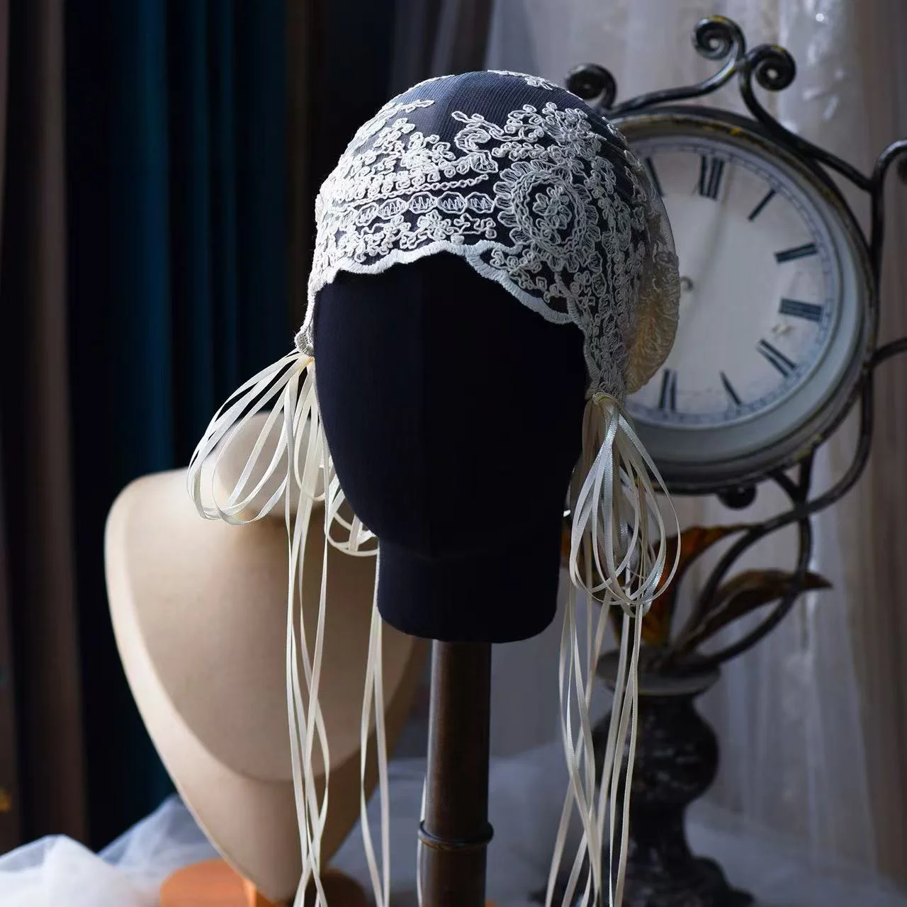 

Кружевная свадебная фата во французском стиле для невесты, аксессуары для волос, ювелирные изделия для выпускного вечера - элегантный свадебный головной убор