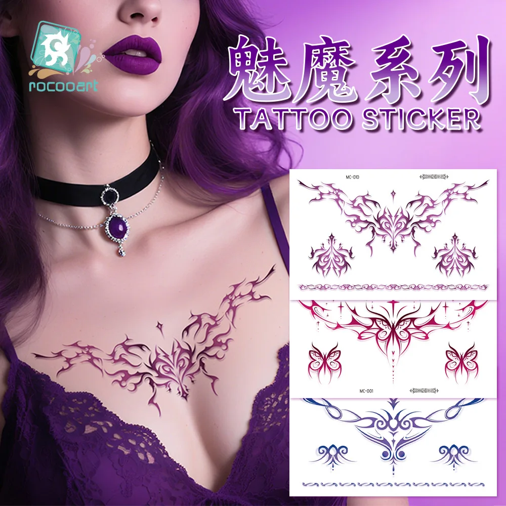 

New Charm Tattoo Stickers for Abdominal, Chest, Couple's Fun Charm Tattoo Stickers