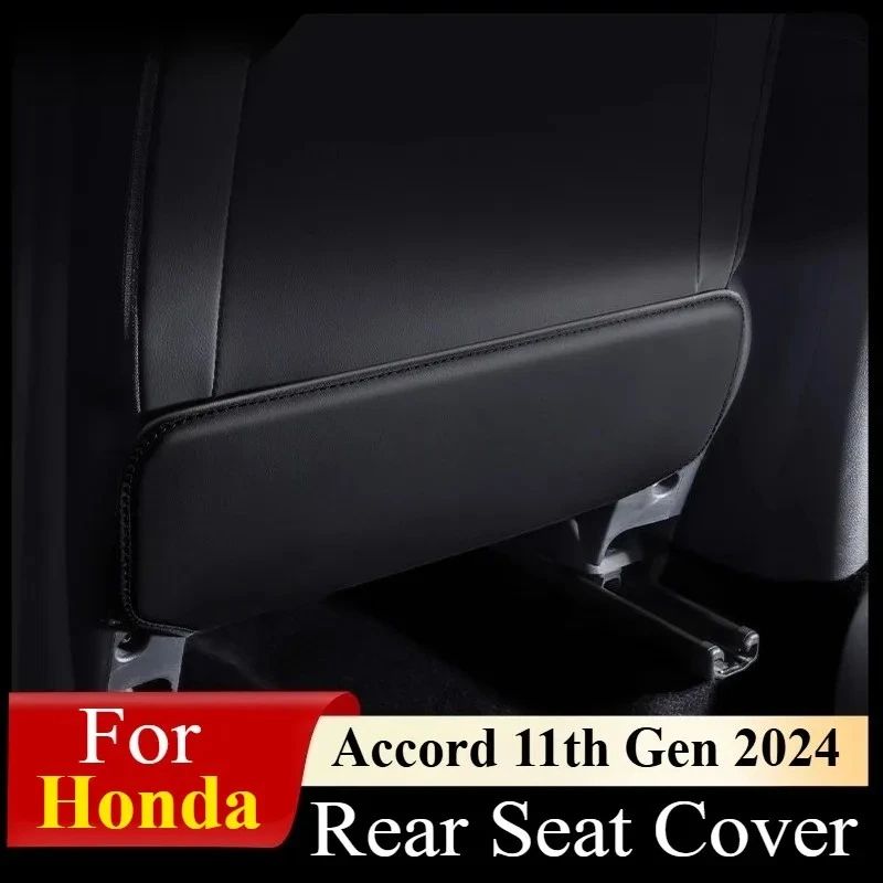 ​​For Honda Accord 11th Gen 2024: Rear Seat Cover - Leather Anti-Scratch Mat w/Hook & Loop Mounting (Set of 2)​