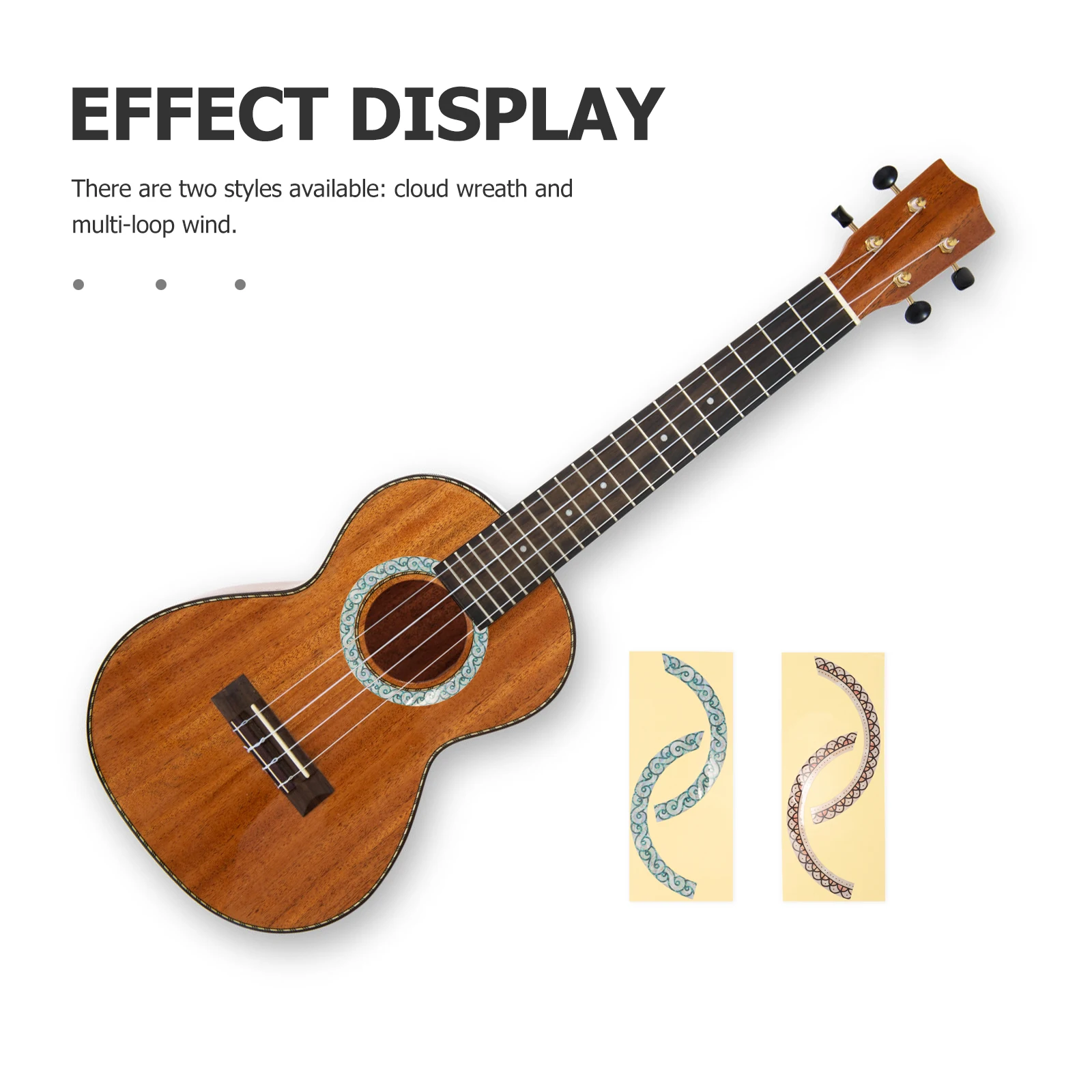 

2 Pcs Guitar Sound Hole Sticker Party Decorations Inlay Stickers for Decals Soundhole Cover Acoustic Accessories Panel
