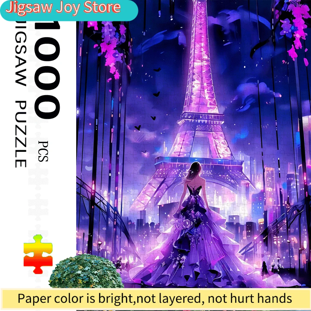 Fantasy Style, Urban Elements 1000pcs Large Jigsaw Puzzle Toy Game Gift Family Interactive DIY Home Decor Brain Challenge