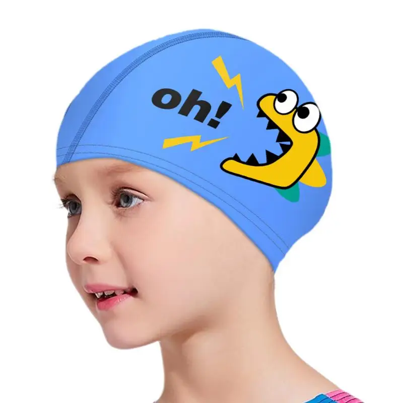 Swim Hats For Kids Cute Head Cover Caps Comfortable Swimming Equipment For Girls Boys Teens Toddler Swimming Hat For Long Hair