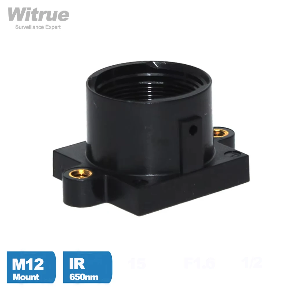 M12 Lens Mount Holder PC+30%GF with 650nm IR Filter Support 20mm Hole Distance for PCB Board Module or CCTV Camera