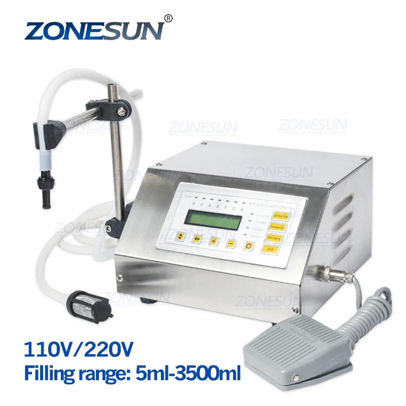 

ZONESUN 220V OR 110V GFK-160 Digital Control Liquid Filling Machine Small Portable Electric Liquid Water Filling Machine Supply