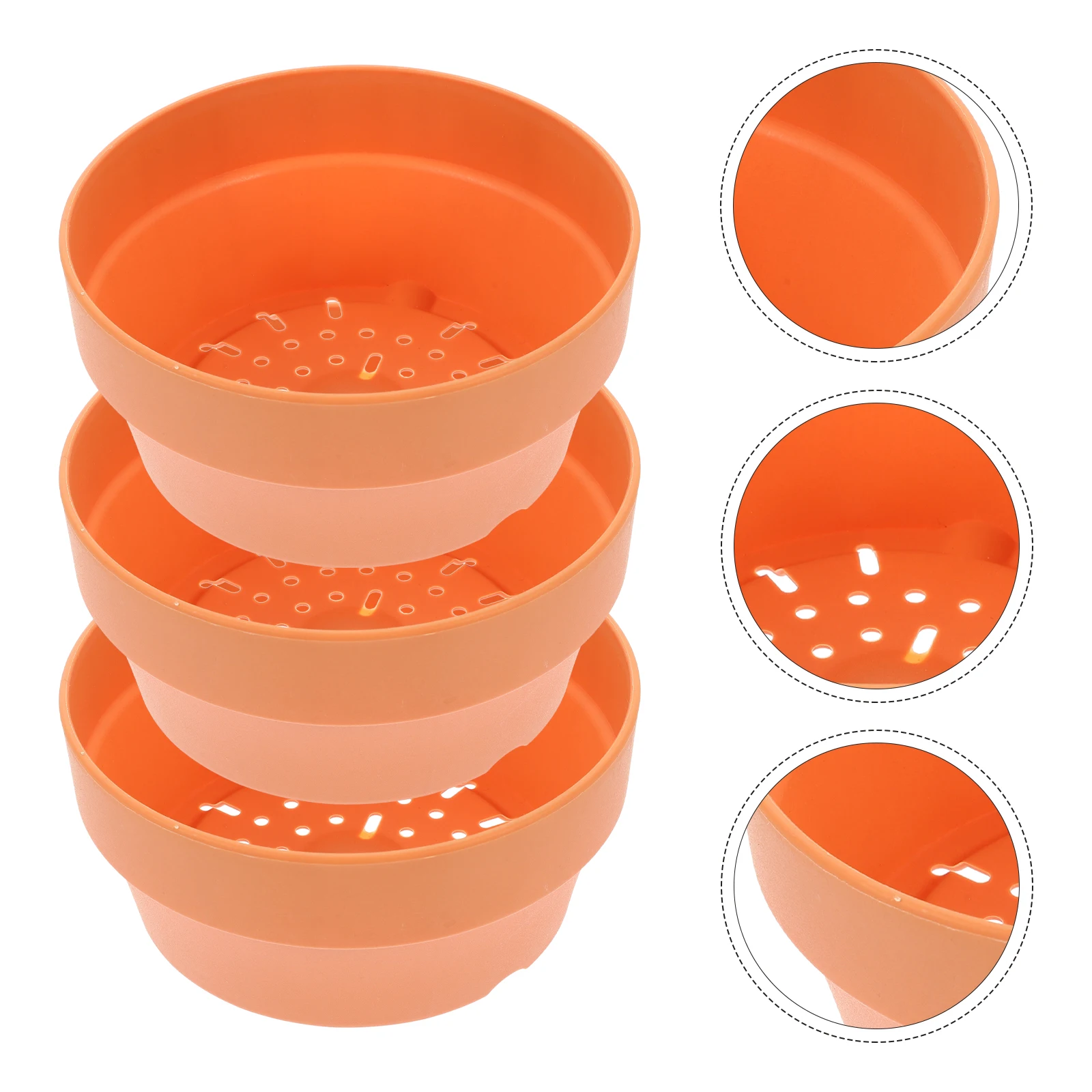 

6 Pcs Plastic Flower Pot Imitation Clay Planter Nursery Pots with Drainage Holes for Small Size