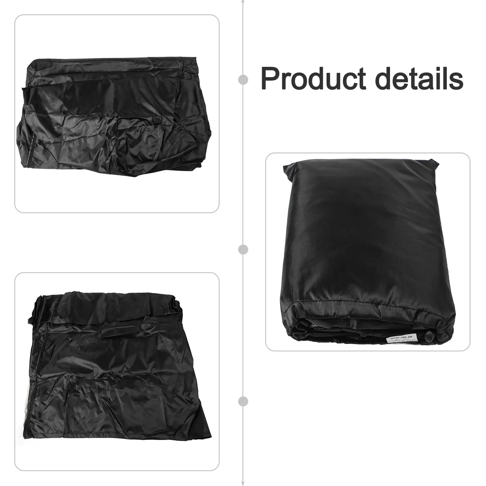 210D Vertical Refrigerator Cover Black Waterproof Dustproof With Zipper And Vents For Outdoor Home Kitchen Appliance For
