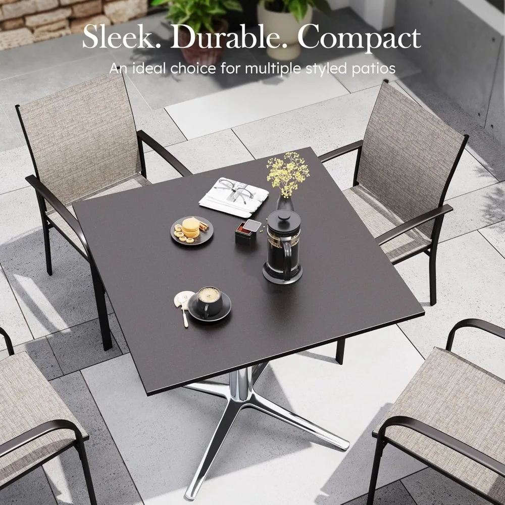 

31-inch Patio Dining Table, Outdoor Coffee Table, Square Outdoor Table, Modern Style, Customizable