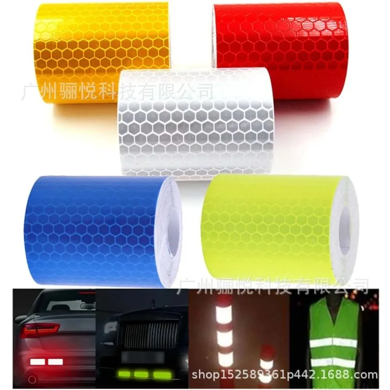 

1Pc 100cm 5cm Warning Light Reflector Protective Sticker Warning Tape Reflective Film Car Safety Mark Reflective Strip Stickers
