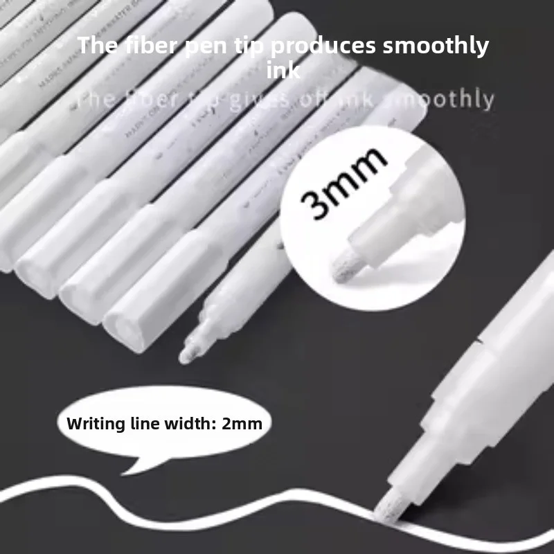 Rotulador acrílico, blanco de una sola mano dibujado, resistente al agua, no se decolora, no transparente, bolígrafo de alto brillo para pintar
