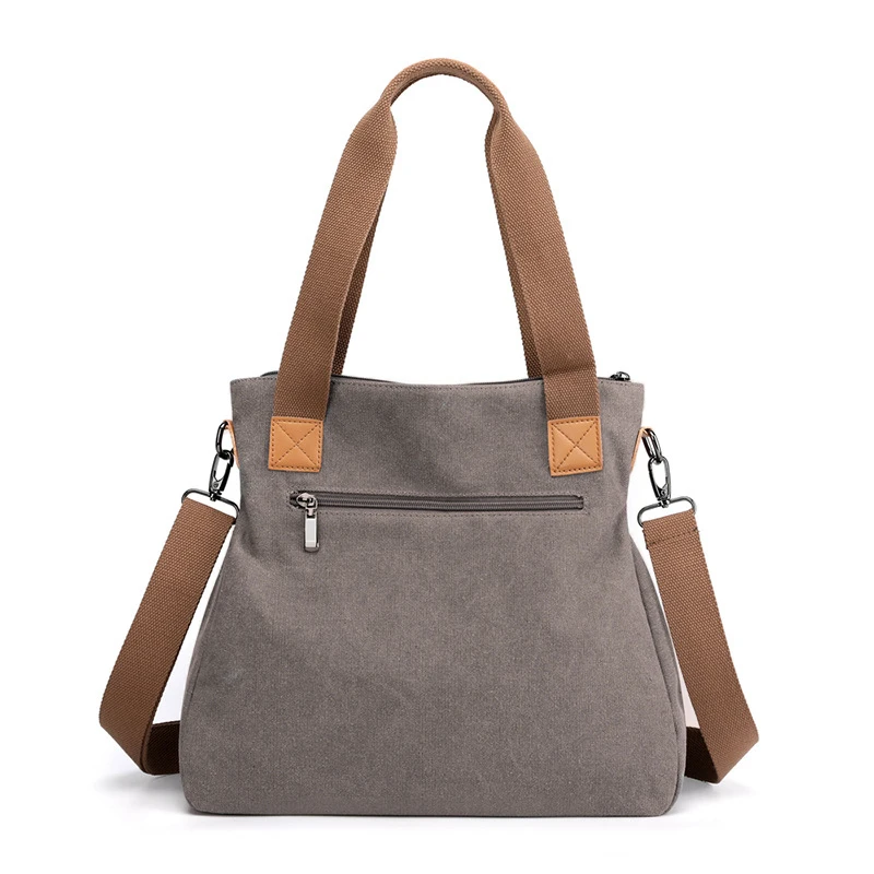 Nuova borsa Tote alla moda in stile coreano di grande capacità da donna semplice borsa di tela Casual funzionale per uso quotidiano Tote Bag