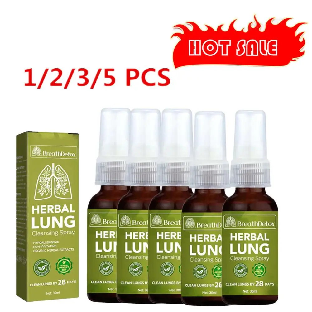 

1-5X Lung Herbal Cleanser Spray Smokers Clear Nasal Mist Anti Snoring Congestion Relieves Solution Clear Dry Throat Breath Spray