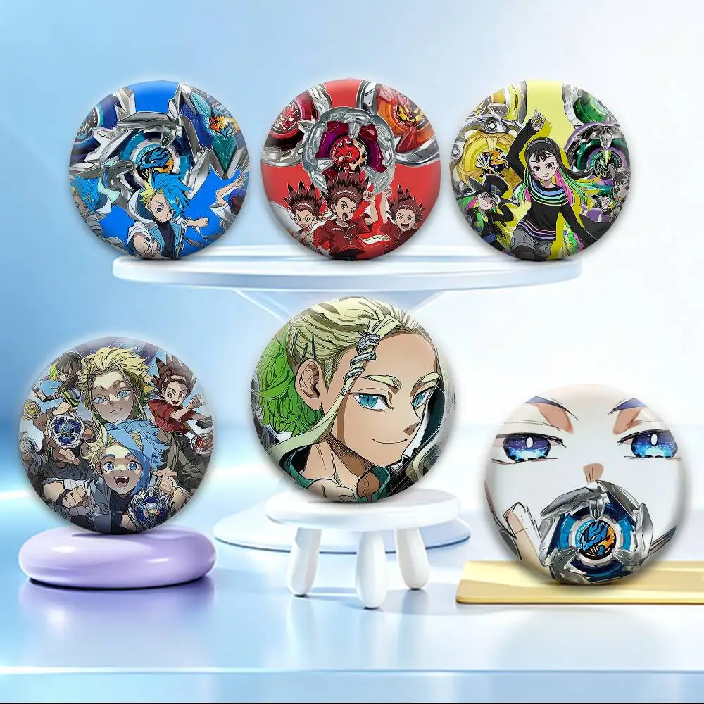 COOL Anime B-BEYBLADE X   Badges Creative Tinplate Button PinsBrooch Badge Clothes Backpack