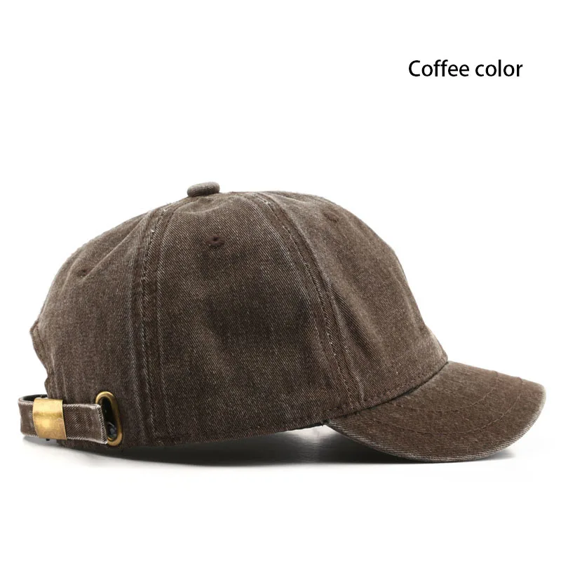 Unisex Short Brim Patchwork Adjustable Peaked Cap Breathable Outdoor Travel Visor Street Solid Color Denim Baseball Cap