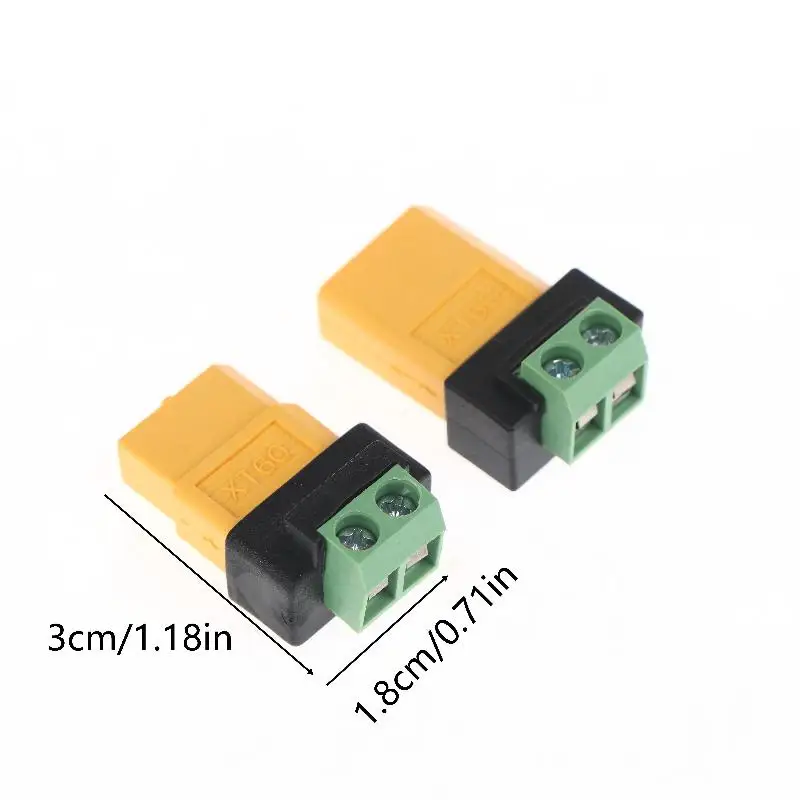 

2Pin XT60 Male to Female Solderless Charging Connector Terminal Adapter for UAV Balance Charger Solar Panel Model Devices