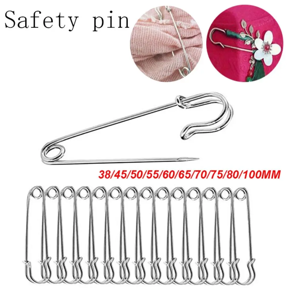 Stainless Steel Sewing Tools Jewelry Large Safety Pin Small Brooch Needles Safety Pins For 38/45/50/55/60/65/70/75/80/100mm