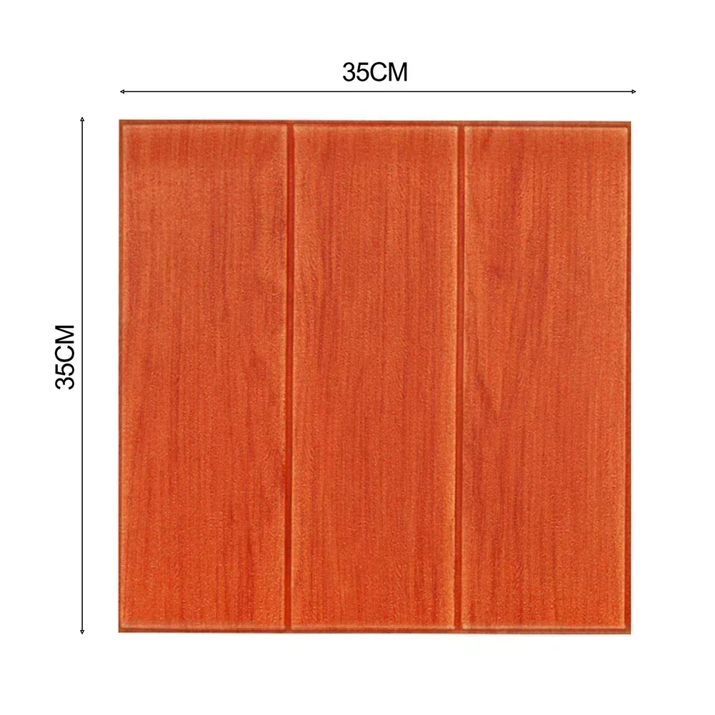 1PC 3D Self-Adhesive Wood Grain Wall Sticker 35* 35cm 3D Brick Wall Panels Waterproof PE Foam Wall Stickers