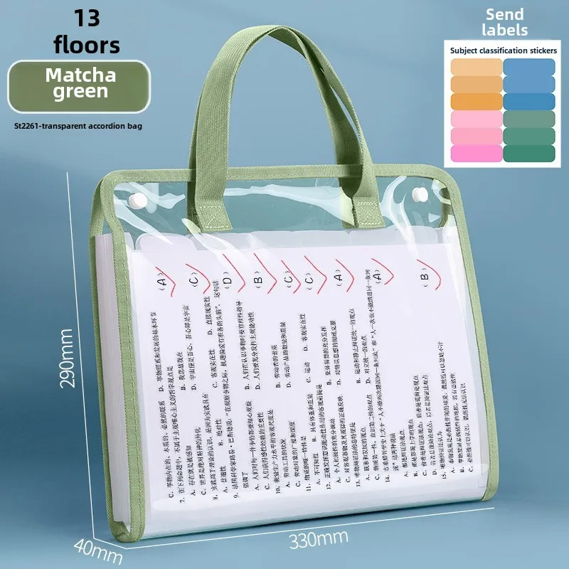 

13 Pockets Accordion File Folder Organizer A4 Portable Waterproof Expanding Folder Receipt Documents Organizer for School Office