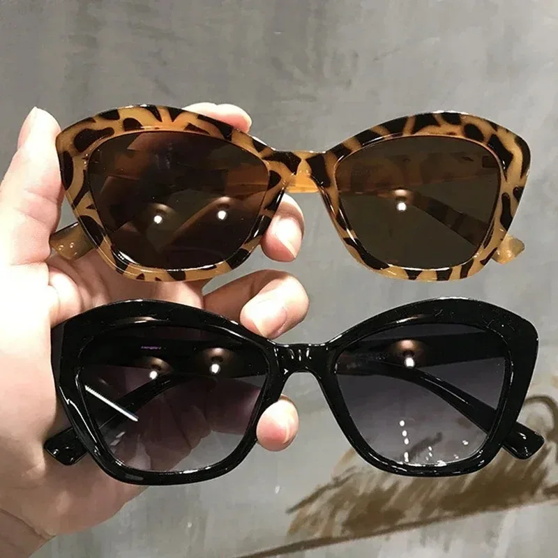 Multicolor Leopard Print Cateye Sunglasses Goggle Gafas Sol Mujer Cat Eye Sunglasses Summer Sunscreen Sun Glasses Retro Vintage