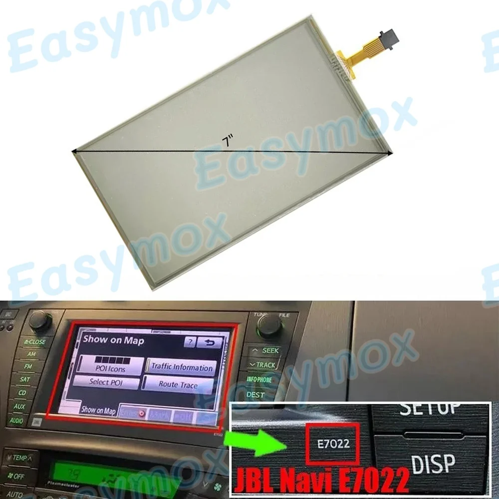 

7" inch Touch Screen Digitizer For TOYOTA JBL Radio E7022 LQ070T5GA01 Replacement