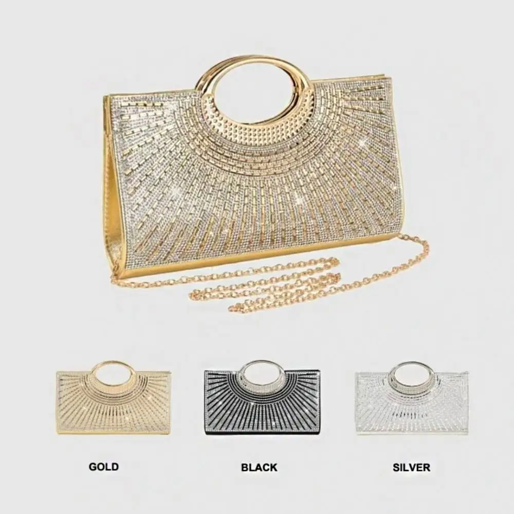 

Элегантная вечерняя сумочка с камнями, блестящая, вместительная, женская клатч-сумочка, органайзер для косметики, чехол для телефона, сумка для вечеринок