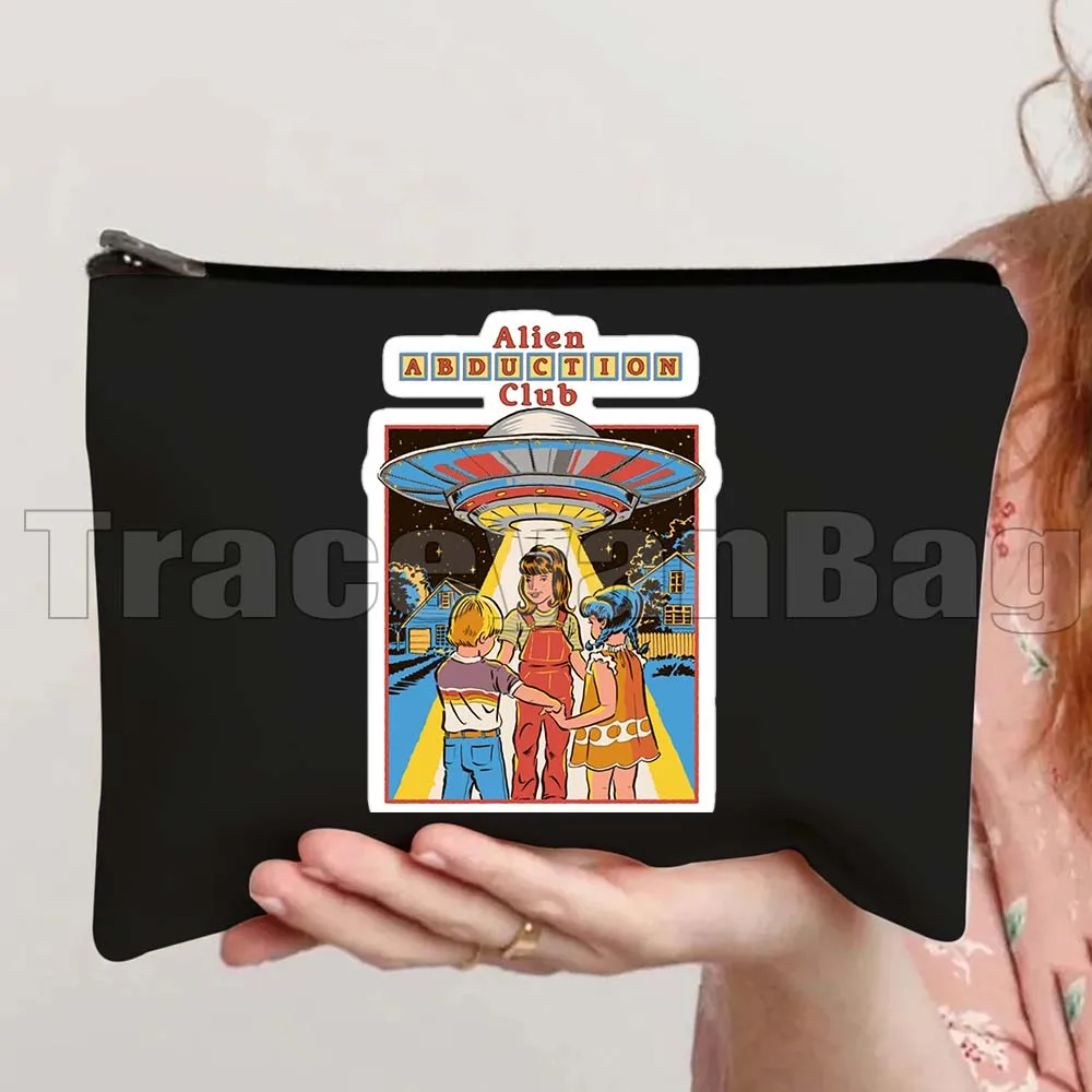 American Picture Books Jenny's New Friends Hobbies Games Kids Ghosts Halloween Gift Canvas Cosmetic Makeup Bag Pencil Case Pouch