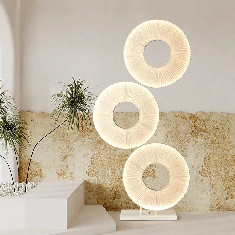 Modern Donut Floor Lamps LED Lighting White Nightlight Soft Room Decor Artistic Home Decoration Bedside Stand Lights for Bedroom