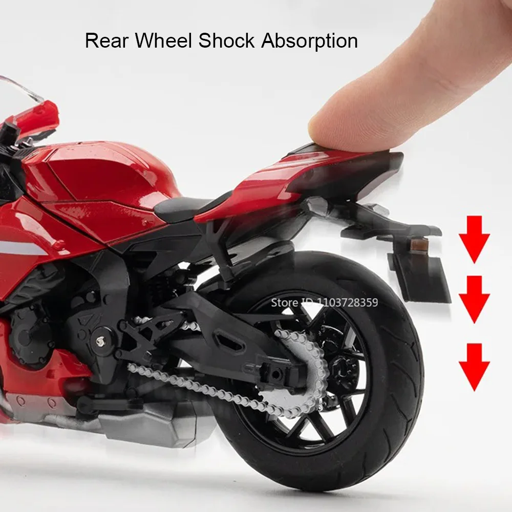 1:12 مقياس R1 R1M لعبة دراجة نارية نماذج سبيكة دييكاست مصغرة الدراجات النارية الصوت ضوء امتصاص الصدمات الإطارات المطاطية هدايا الاطفال #2