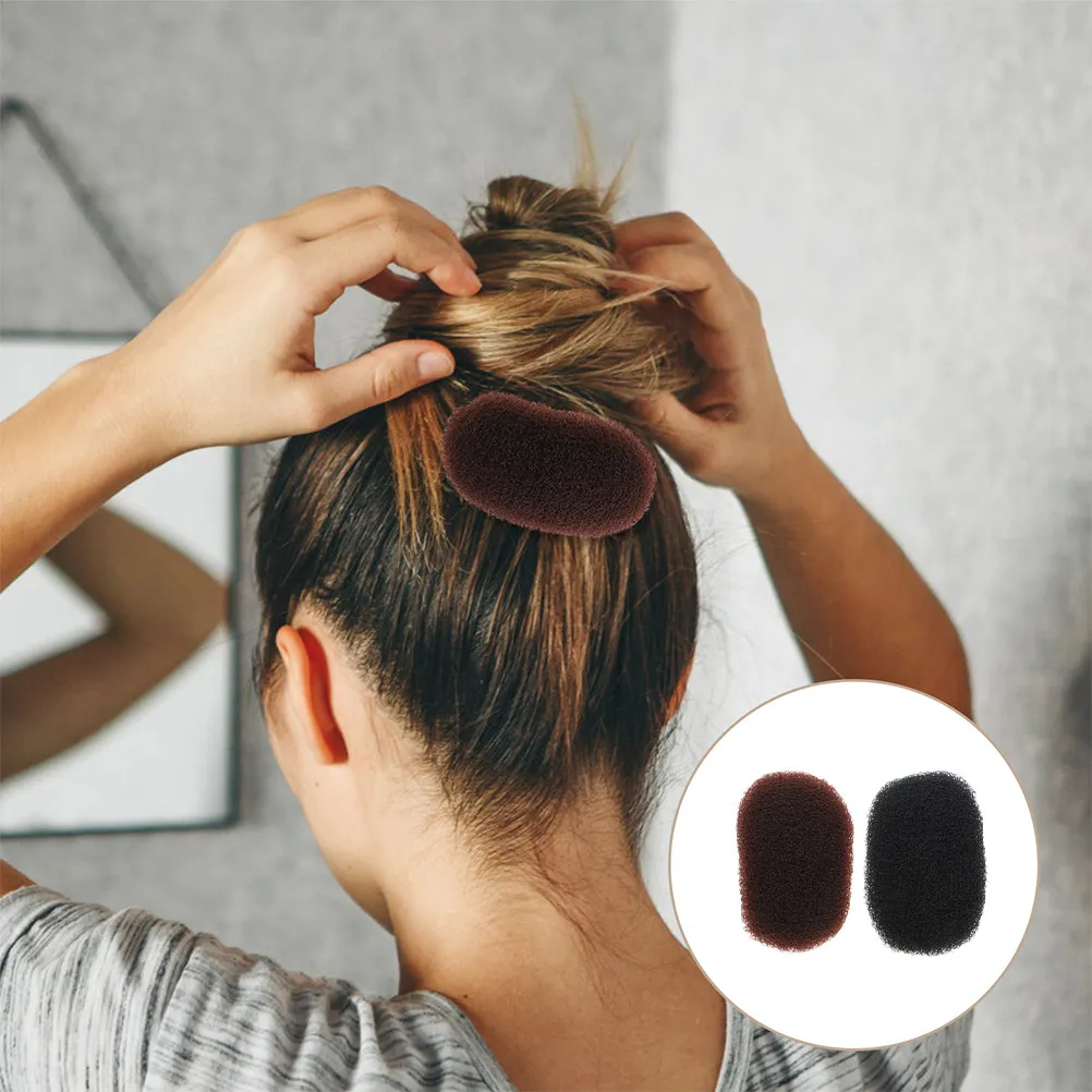 2Pcs Breathable Height-Boosting Hair Base Inserts for Voluminous Crown Lift Puff Cushion Clips Styling Tool for Weddings Parties