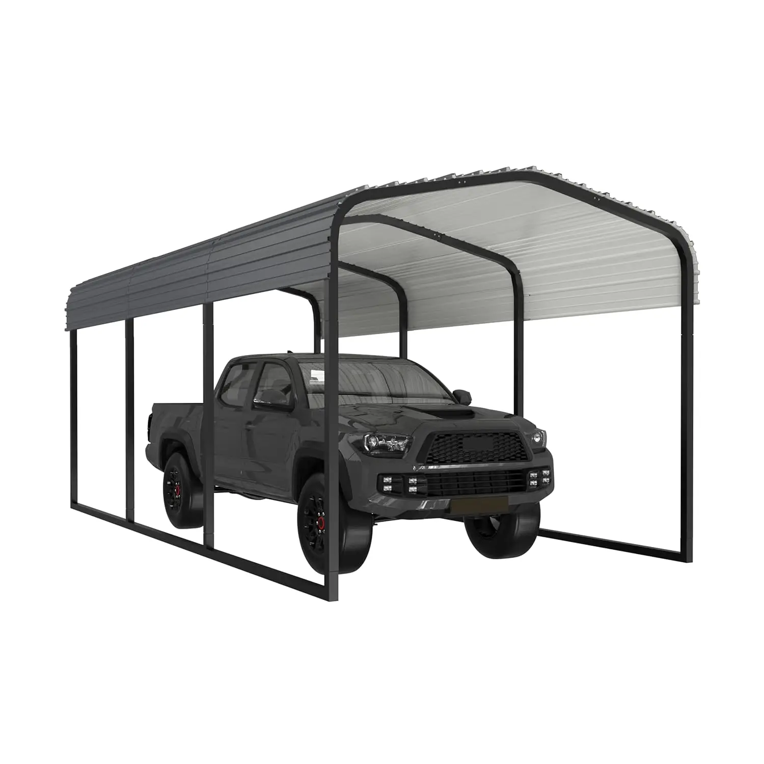 

10x15 FT Heavy Duty Metal Carport Steel Roof Outdoor Shelter Permanent Garage for Pickup Car Truck Boat, Custom