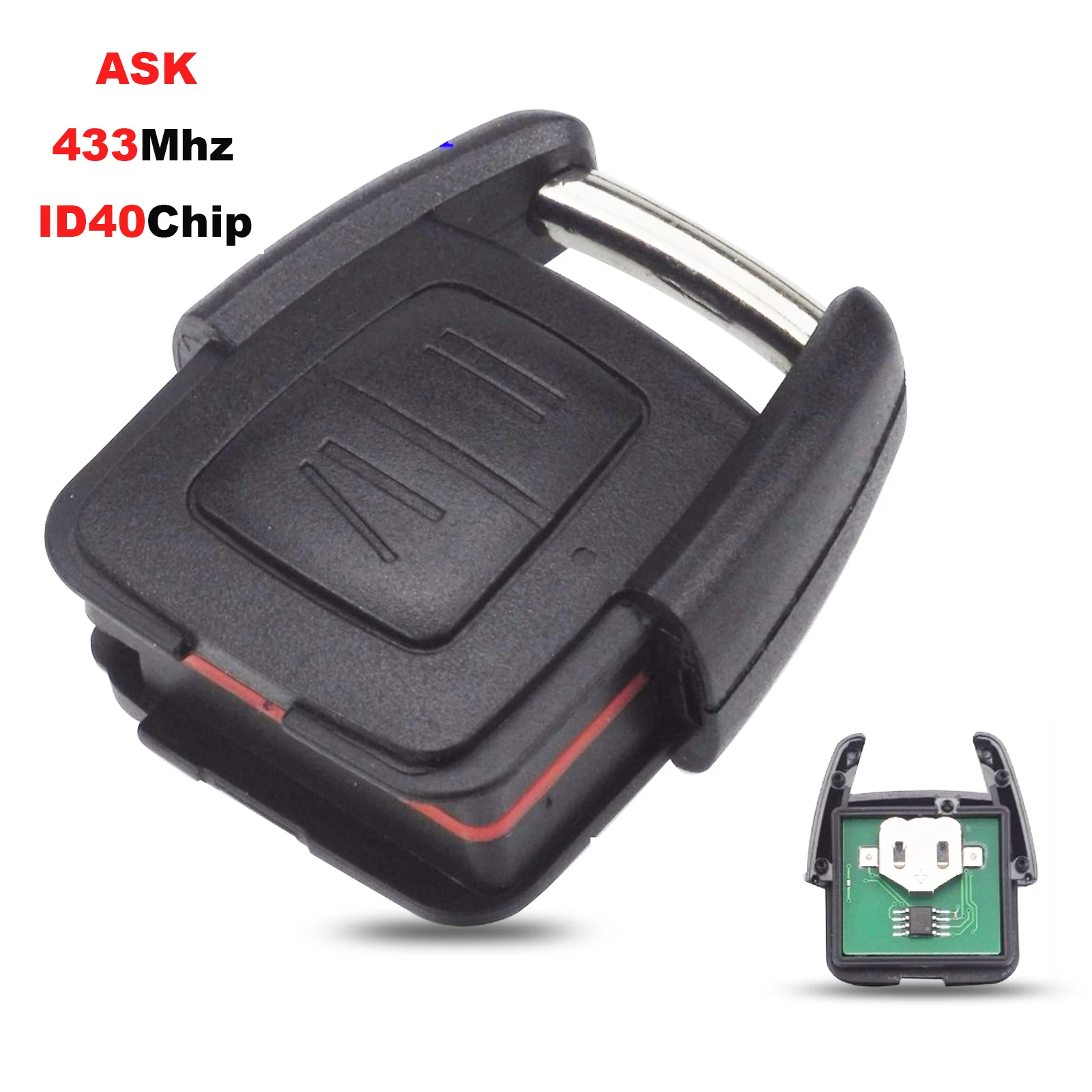 

jingyuqin 2 Buttons Remote Car Key Control ID40 Chip For Vauxhall Opel Astra Vectra Zafira ASK 433.92MHz DELPHI 1998-2005