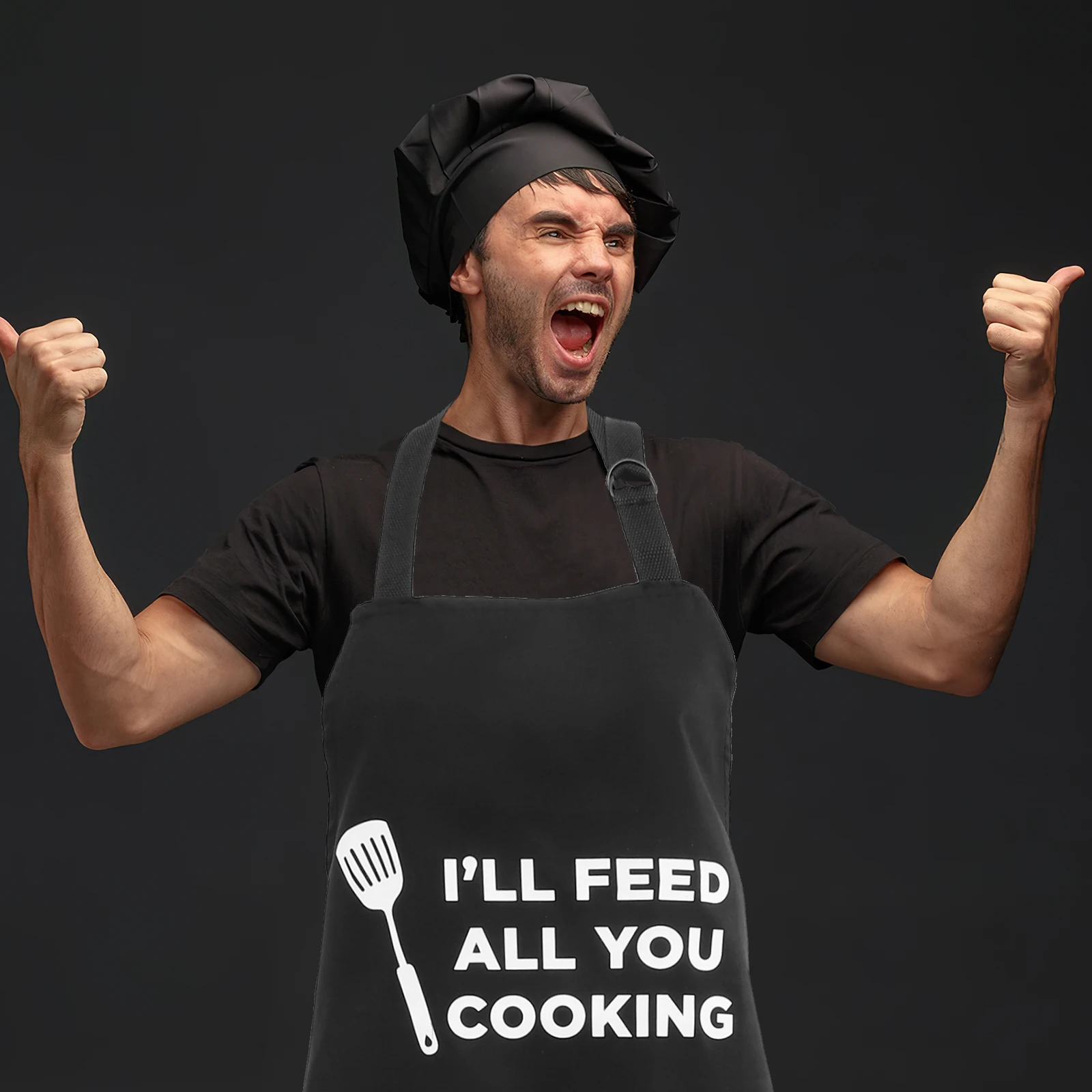 

Cooking Apron Men Kitchen BBQ Protective Easy Clean Birthday Anniversary Multifunctional Apron Gift Chef Wear