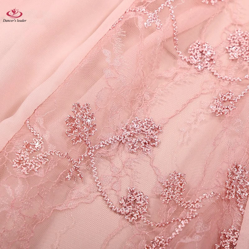 บัลเล่ต์ Leotard สําหรับผู้หญิงฝึกชุดยิมนาสติกชุดผู้ใหญ่ชุดโยคะลูกไม้ Splicing ชุดชีฟองยาว