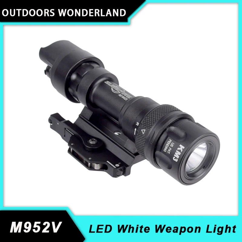 

Tactical Weapon Light M952V Scout Light LED White Dual Output Waterproof Remote Switch Pressure Flashlight QD Mount Picatinny