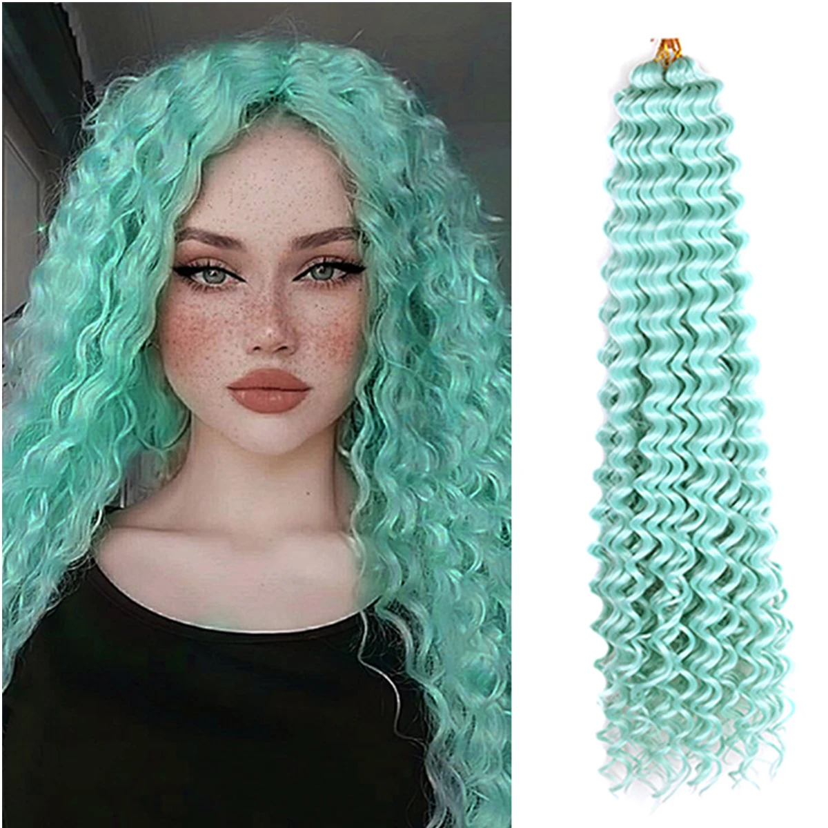 Extensions de Cheveux Synthétiques au Crochet pour Femme, Boucles Naturelles, Tresses Ombrées, Haute Température