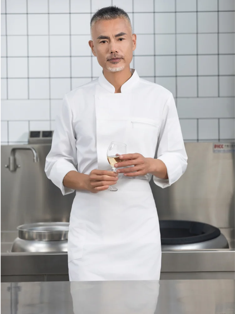 Chef Jackets Man White Uniform Kitchen Men\'s Cook Workwear Gastronomic Bakery Services Filipina Cofia de chef work clothing coat