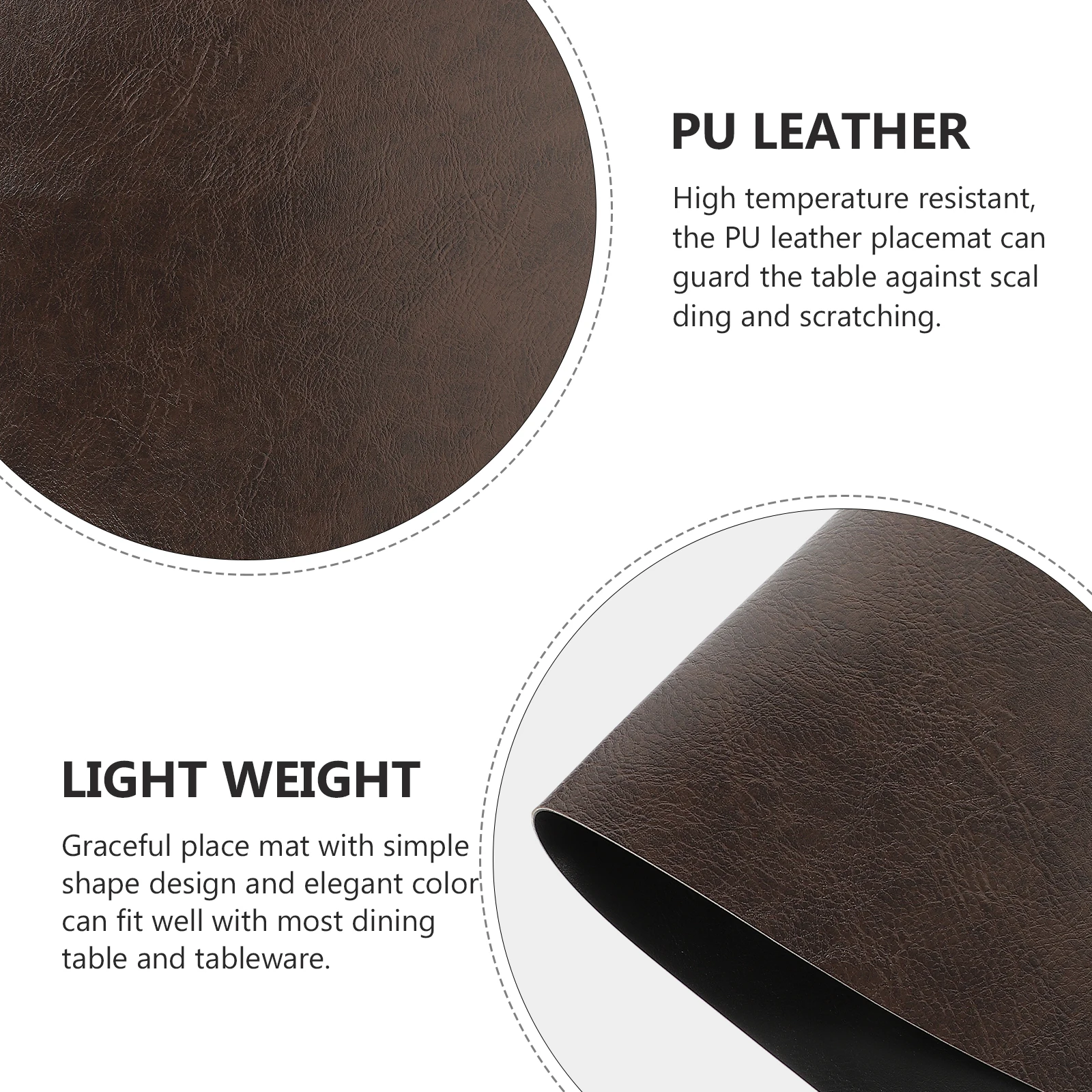 

PU Rectangular Placemat Oil-Proof Waterproof Heat-Resistant Table Mat for Dining Table Kitchen Party Place Mats