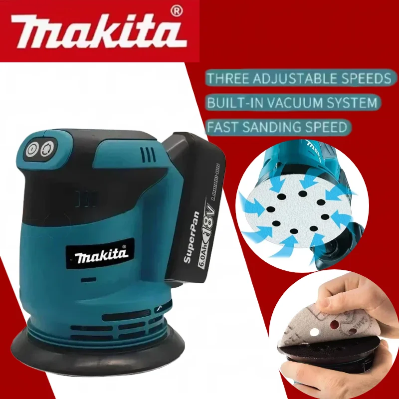 makita-cordless-rechargeable-disc-brushless-random-orbital-sander-woodworking-sanding-putty-polishing-18v-20v-bare-tool