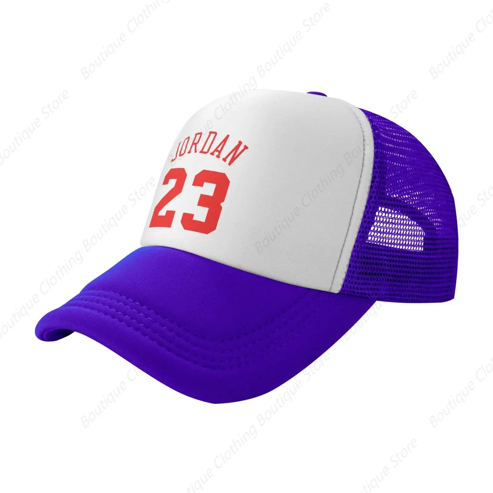 Basketball Fans 23 Jordan Mesh Cap Trucker Cap Sports Baseball Cap Casual Unisex Adjustable Hat Hip Hop Cap Purple